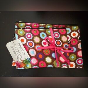 Sassy+Chic Colorful Polka Dot Cosmetic Bag Set